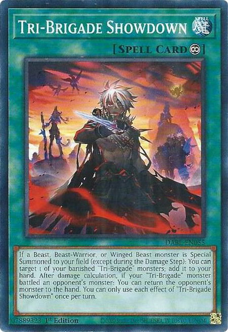 Tri-Brigade Showdown - Darkwing Blast YuGiOh trading card