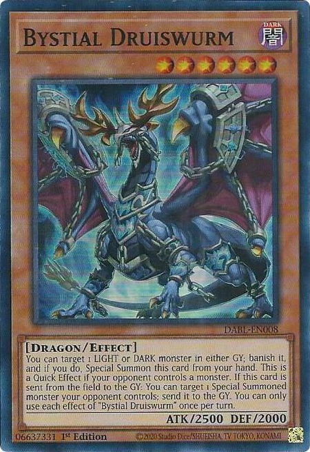 Bystial Druiswurm - Darkwing Blast YuGiOh trading card