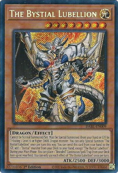 The Bystial Lubellion trading card from Darkwing Blast The Bystial Lubellion - Darkwing Blast YuGiOh trading card