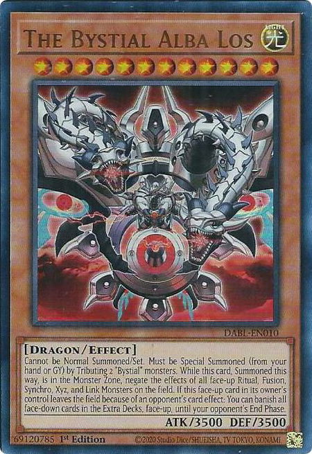 The Bystial Alba Los - Darkwing Blast YuGiOh trading card