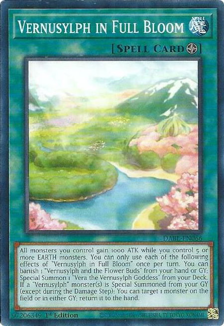Vernusylph in Full Bloom - Darkwing Blast YuGiOh trading card
