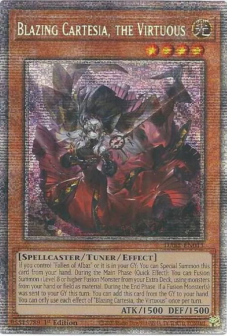 Blazing Cartesia, the Virtuous (Starlight Rare) - Darkwing Blast YuGiOh trading card