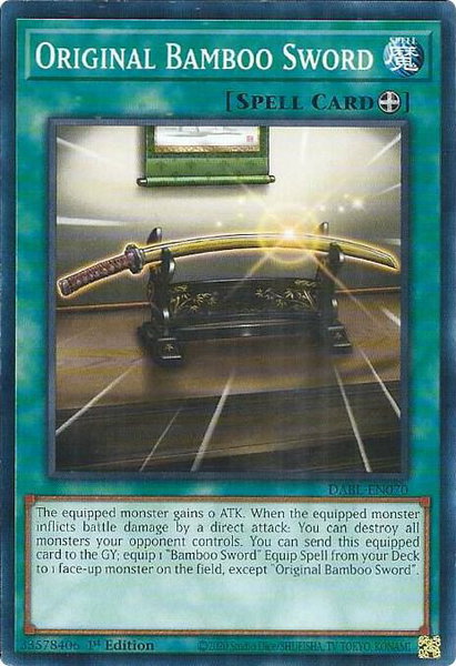 Original Bamboo Sword trading card from Darkwing Blast Original Bamboo Sword - Darkwing Blast YuGiOh trading card