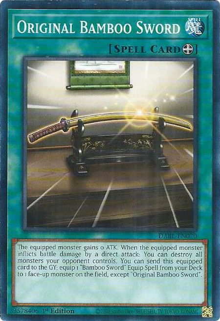 Original Bamboo Sword - Darkwing Blast YuGiOh trading card