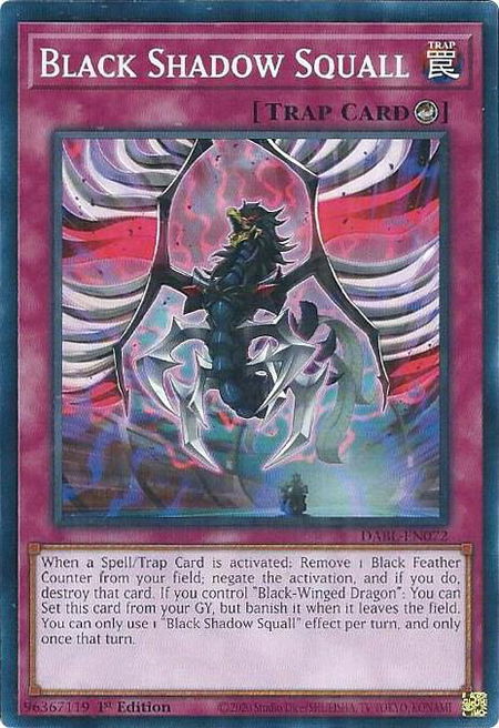 Black Shadow Squall - Darkwing Blast YuGiOh trading card