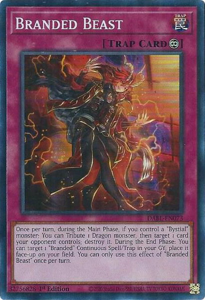 Branded Beast trading card from Darkwing Blast Branded Beast - Darkwing Blast YuGiOh trading card