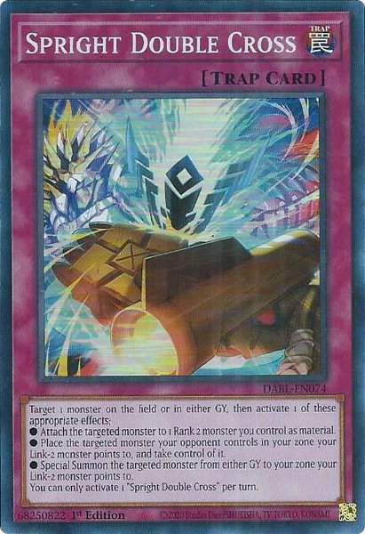 Spright Double Cross trading card from Darkwing Blast Spright Double Cross - Darkwing Blast YuGiOh trading card