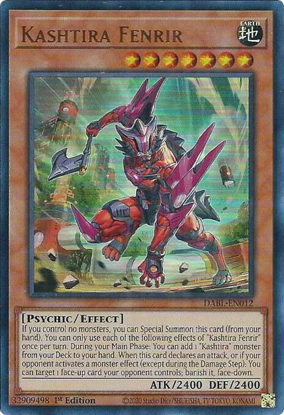 Kashtira Fenrir trading card from Darkwing Blast Kashtira Fenrir - Darkwing Blast YuGiOh trading card