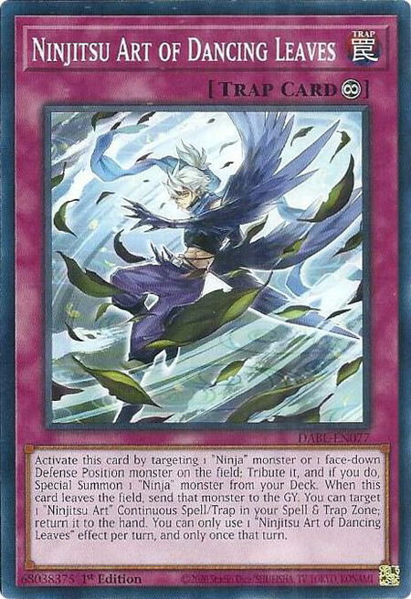 Ninjitsu Art of Dancing Leaves - Darkwing Blast YuGiOh trading card
