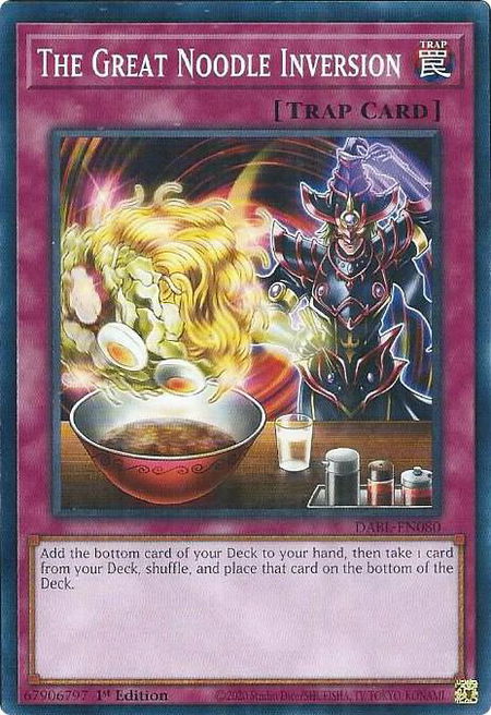 The Great Noodle Inversion - Darkwing Blast YuGiOh trading card