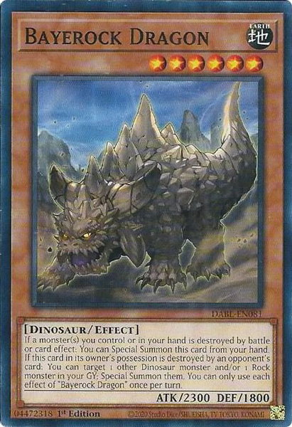 Bayerock Dragon trading card from Darkwing Blast Bayerock Dragon - Darkwing Blast YuGiOh trading card