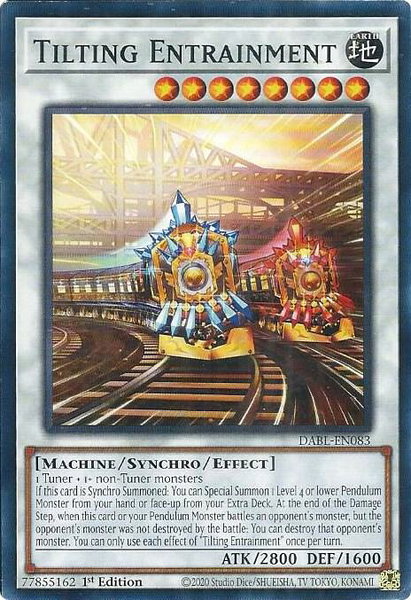 Tilting Entrainment trading card from Darkwing Blast Tilting Entrainment - Darkwing Blast YuGiOh trading card