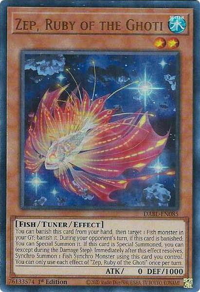 Zep, Ruby of the Ghoti - Darkwing Blast YuGiOh trading card