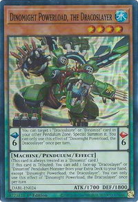 Dinomight Powerload, the Dracoslayer - Darkwing Blast (DABL) #DABL-EN024 - Super Rare YuGiOh Trading Card
