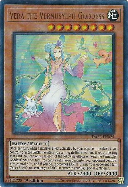 Vera the Vernusylph Goddess - Darkwing Blast YuGiOh trading card