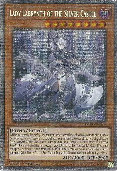 Lady Labrynth of the Silver Castle (Starlight Rare) trading card from Darkwing Blast Lady Labrynth of the Silver Castle (Starlight Rare) - Darkwing Blast YuGiOh trading card