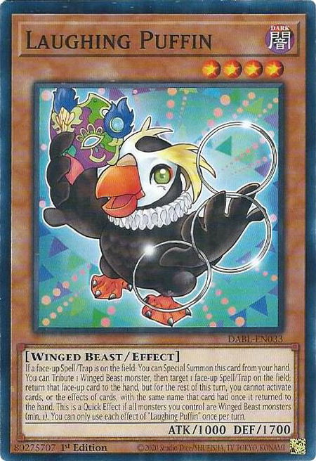 Laughing Puffin - Darkwing Blast YuGiOh trading card
