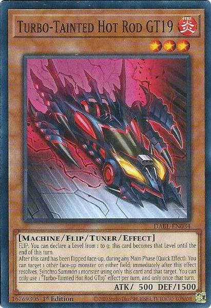 Turbo-Tainted Hot Rod GT19 trading card from Darkwing Blast Turbo-Tainted Hot Rod GT19 - Darkwing Blast YuGiOh trading card