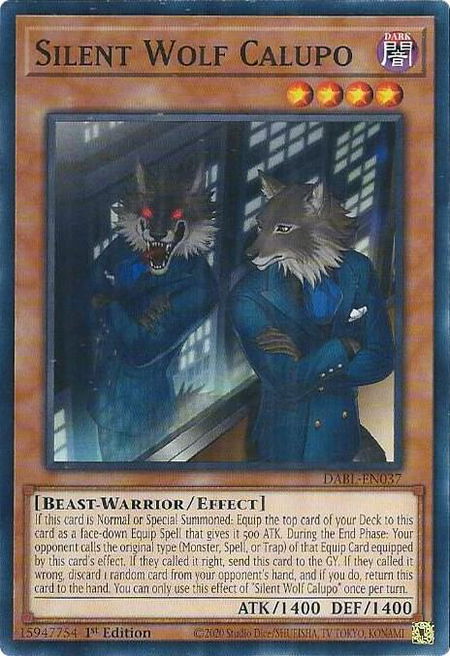 Silent Wolf Calupo - Darkwing Blast YuGiOh trading card
