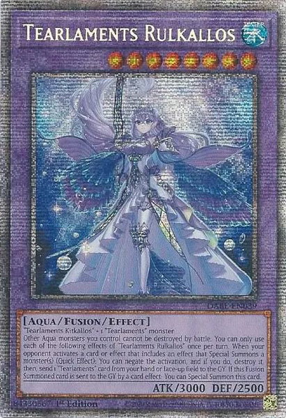 Tearlaments Rulkallos (Starlight Rare) trading card from Darkwing Blast Tearlaments Rulkallos (Starlight Rare) - Darkwing Blast YuGiOh trading card