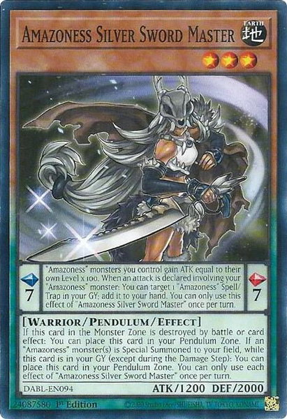 Amazoness Silver Sword Master - Darkwing Blast YuGiOh trading card