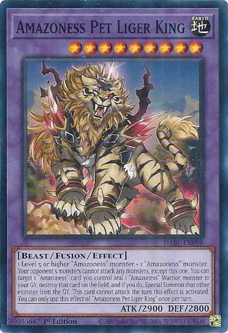 Amazoness Pet Liger King - Darkwing Blast YuGiOh trading card