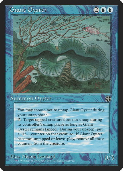 Giant Oyster trading card from Homelands Giant Oyster - Homelands Magic: The Gathering trading card