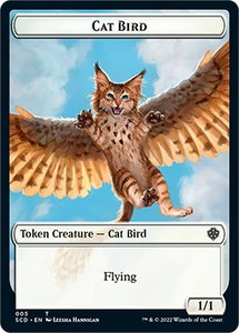 Cat Bird // Spirit Double-Sided Token - Starter Commander Decks (SCD) #5 // 9 - Token Magic: The Gathering Trading Card