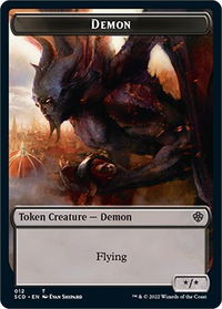 Demon Double-Sided Token - Starter Commander Decks (SCD) #12 - Token Magic: The Gathering Trading Card