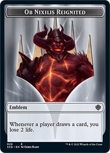 Emblem - Ob Nixilis Reignited Double-Sided Token - Starter Commander Decks (SCD) #26 - Token Magic: The Gathering Trading Card