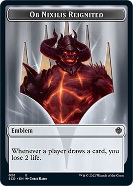 Emblem - Ob Nixilis Reignited Double-Sided Token trading card from Starter Commander Decks Emblem - Ob Nixilis Reignited Double-Sided Token - Starter Commander Decks Magic: The Gathering trading card