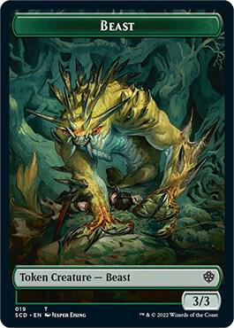 Beast Double-Sided Token - Starter Commander Decks Magic: The Gathering trading card