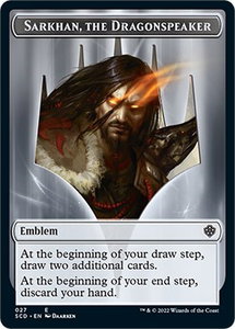 Emblem - Sarkhan, the Dragonspeaker Double-Sided Token - Starter Commander Decks (SCD) #27 - Token Magic: The Gathering Trading Card