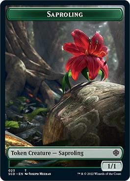 Saproling // Human Warrior Double-Sided Token trading card from Starter Commander Decks Saproling // Human Warrior Double-Sided Token - Starter Commander Decks Magic: The Gathering trading card