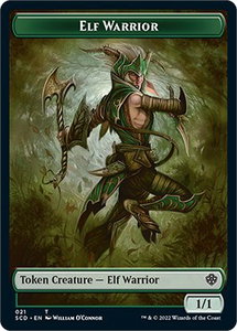 Elf Warrior // Cat Beast Double-Sided Token - Starter Commander Decks (SCD) #21 // 4 - Token Magic: The Gathering Trading Card