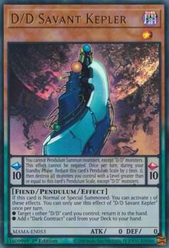 D/D Savant Kepler - Magnificent Mavens YuGiOh trading card