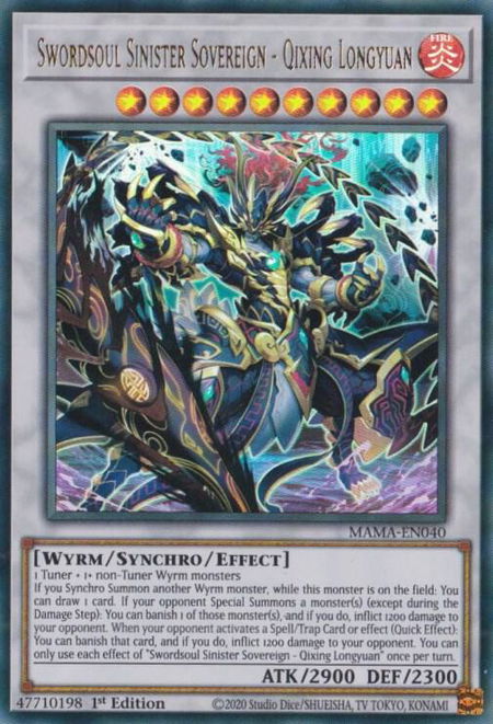 Swordsoul Sinister Sovereign - Qixing Longyuan - Magnificent Mavens YuGiOh trading card