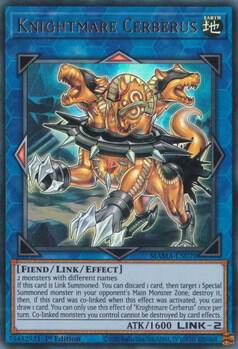 Knightmare Cerberus trading card from Magnificent Mavens Knightmare Cerberus - Magnificent Mavens YuGiOh trading card