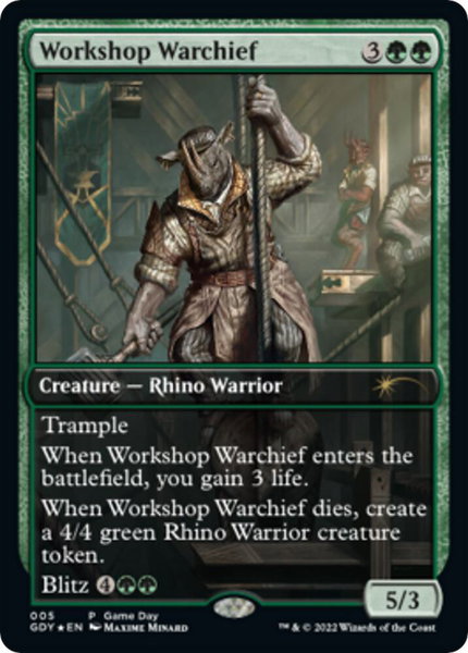 Workshop Warchief trading card from Game Day & Store Championship Promos Workshop Warchief - Game Day & Store Championship Promos Magic: The Gathering trading card