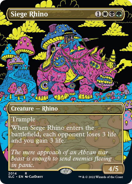 Siege Rhino trading card from Secret Lair Countdown Kit Siege Rhino - Secret Lair Countdown Kit Magic: The Gathering trading card