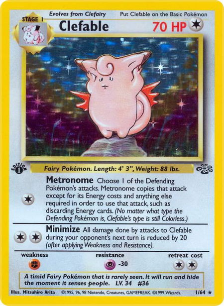 Clefable (1) trading card from Jungle Clefable (1) - Jungle Pokémon trading card