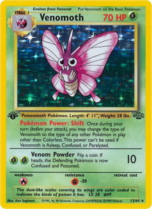 Venomoth (13) - Jungle (JU) #13/64 - Holo Rare Pokémon Trading Card
