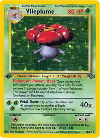 Vileplume (15) - Jungle (JU) #15/64 - Holo Rare Pokémon Trading Card