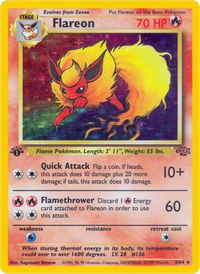 Flareon (3) - Jungle (JU) #03/64 - Holo Rare Pokémon Trading Card