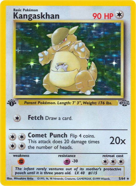 Kangaskhan (5) trading card from Jungle Kangaskhan (5) - Jungle Pokémon trading card