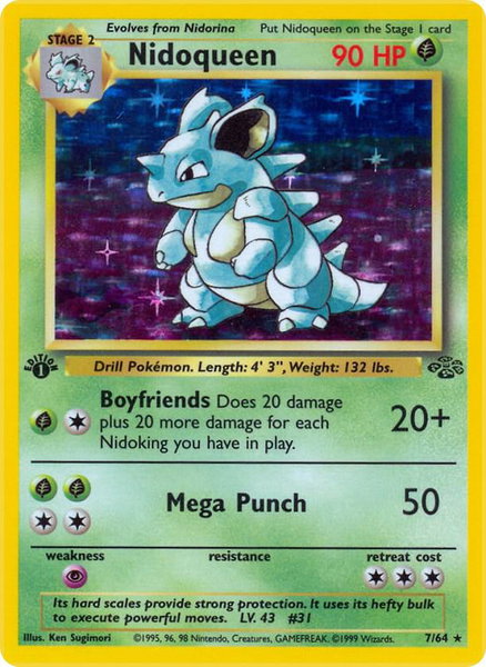 Nidoqueen (7) trading card from Jungle Nidoqueen (7) - Jungle Pokémon trading card