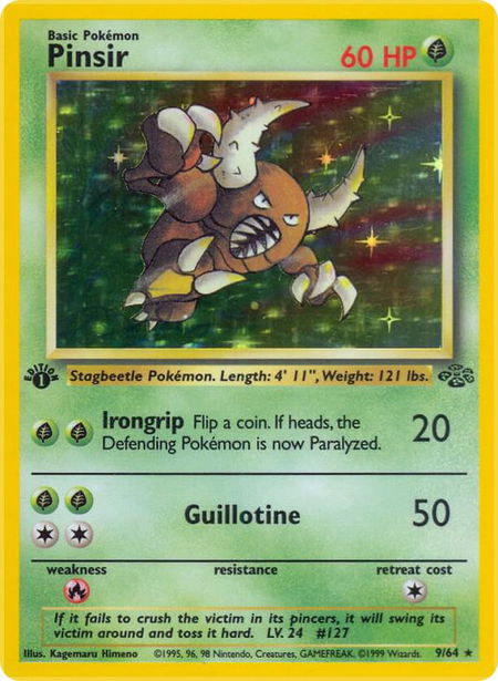 Pinsir (9) trading card from Jungle Pinsir (9) - Jungle Pokémon trading card