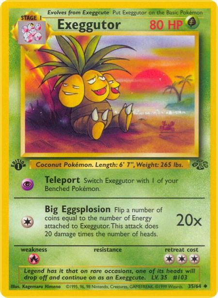 Exeggutor - Jungle Pokémon trading card