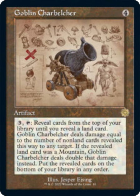 Goblin Charbelcher (Schematic) - The Brothers' War: Retro Frame Artifacts Magic: The Gathering trading card