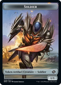 Soldier Token (008) - The Brothers' War (BRO) #8 - Token Magic: The Gathering Trading Card